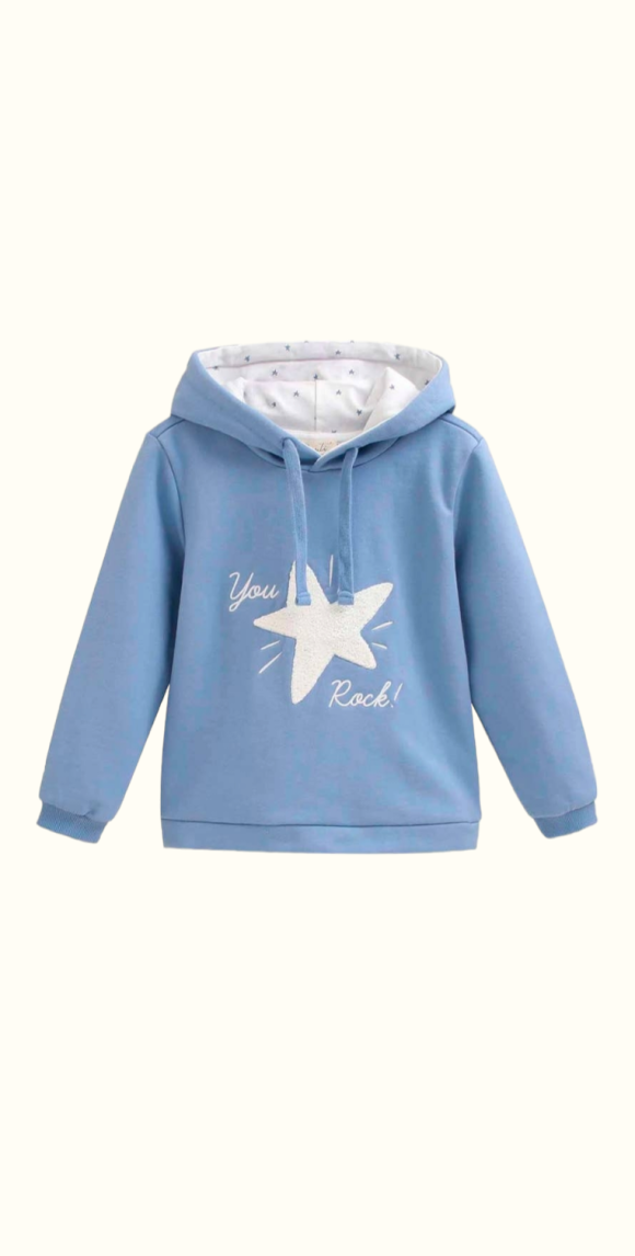 Felpa blu con cappuccio da bambino