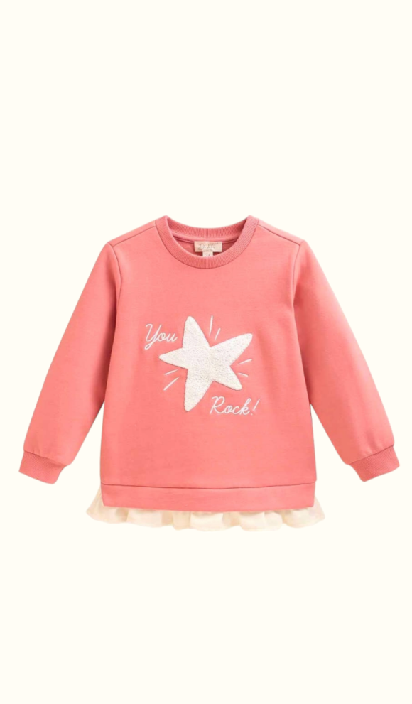 Felpa rosa da bambina con stella