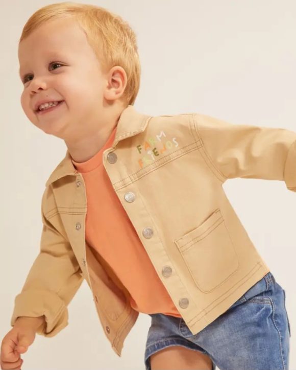 Giacca di jeans beige