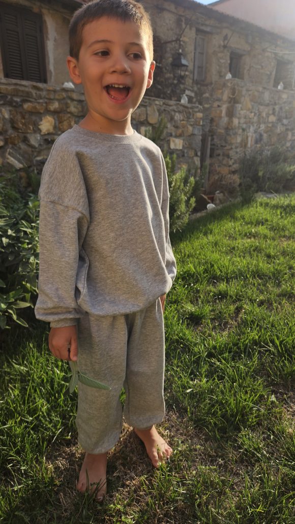 Set tuta school grigio melange